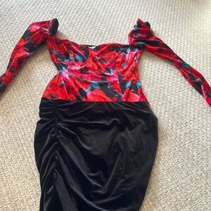 NWT bar lll velvet  skirt with velvet  bodysuit size L